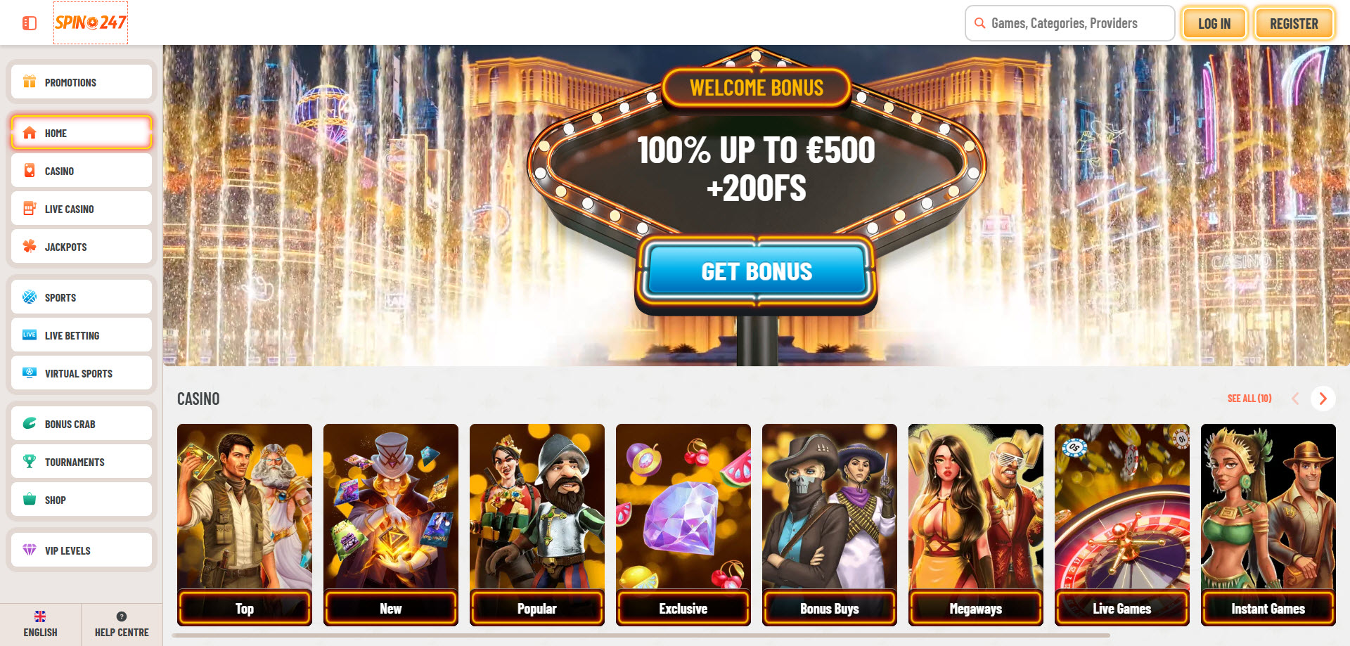 Revisão do Bônus de Boas-Vindas do Spin247 Casino